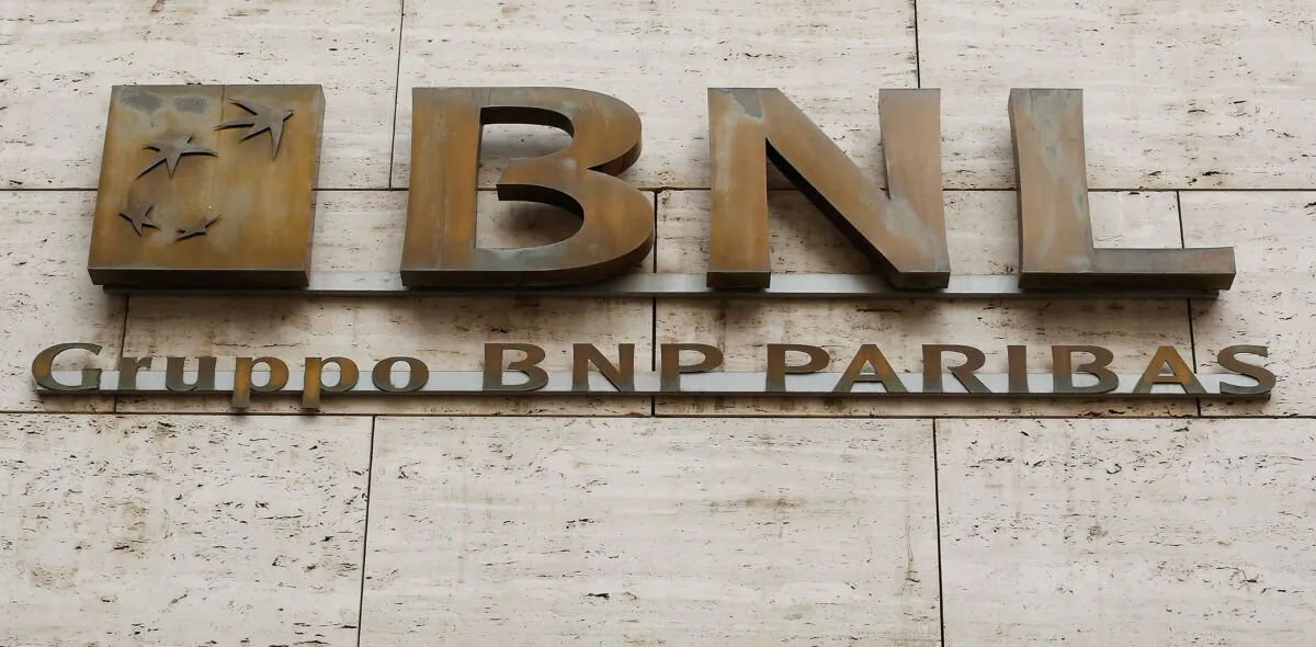 The logo of BNL (Bnp group Paribas) bank is seen in Naples, Italy, on Feb. 22, 2016. (Tony Gentile/Reuters)