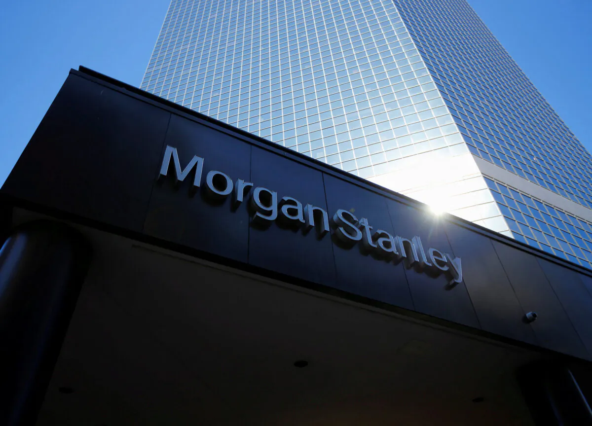 The corporate logo of financial firm Morgan Stanley is pictured on a building in San Diego, Calif., on Sept. 24, 2013. (Mike Blake/Reuters)