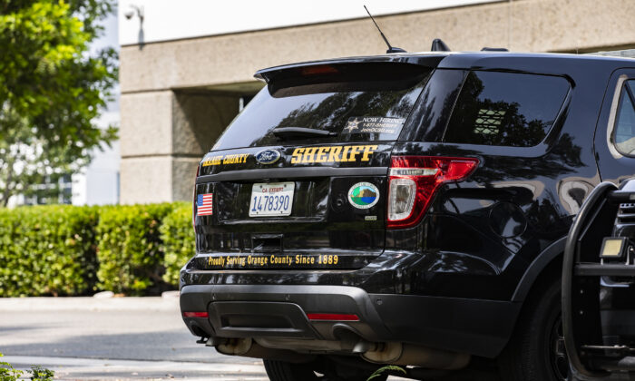 Orange County Sheriffs Department vehicles in Lake Forest, Calif., on Sept. 14, 2020. (John Fredricks/The Epoch Times)