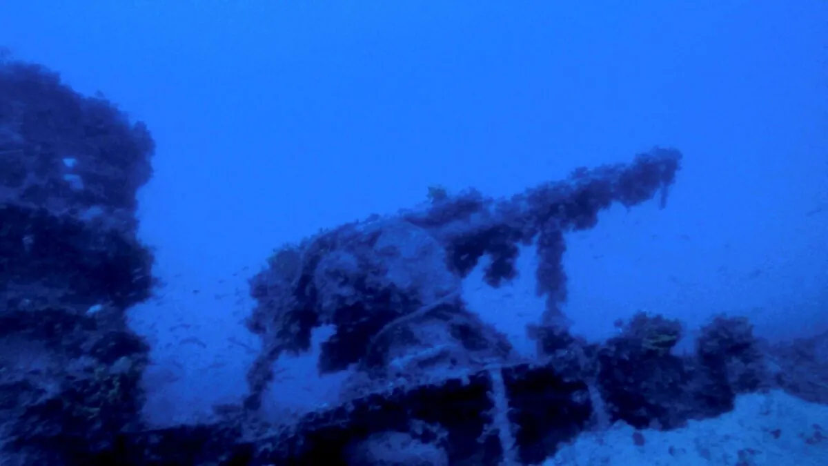 The wreckage of the Italian submarine Jantina that was sunk during World War II by the British submarine HMS Torbay, in the Aegean Sea, Greece, on Nov. 3, 2021. (Kostas Thoctarides/Handout via Reuters)