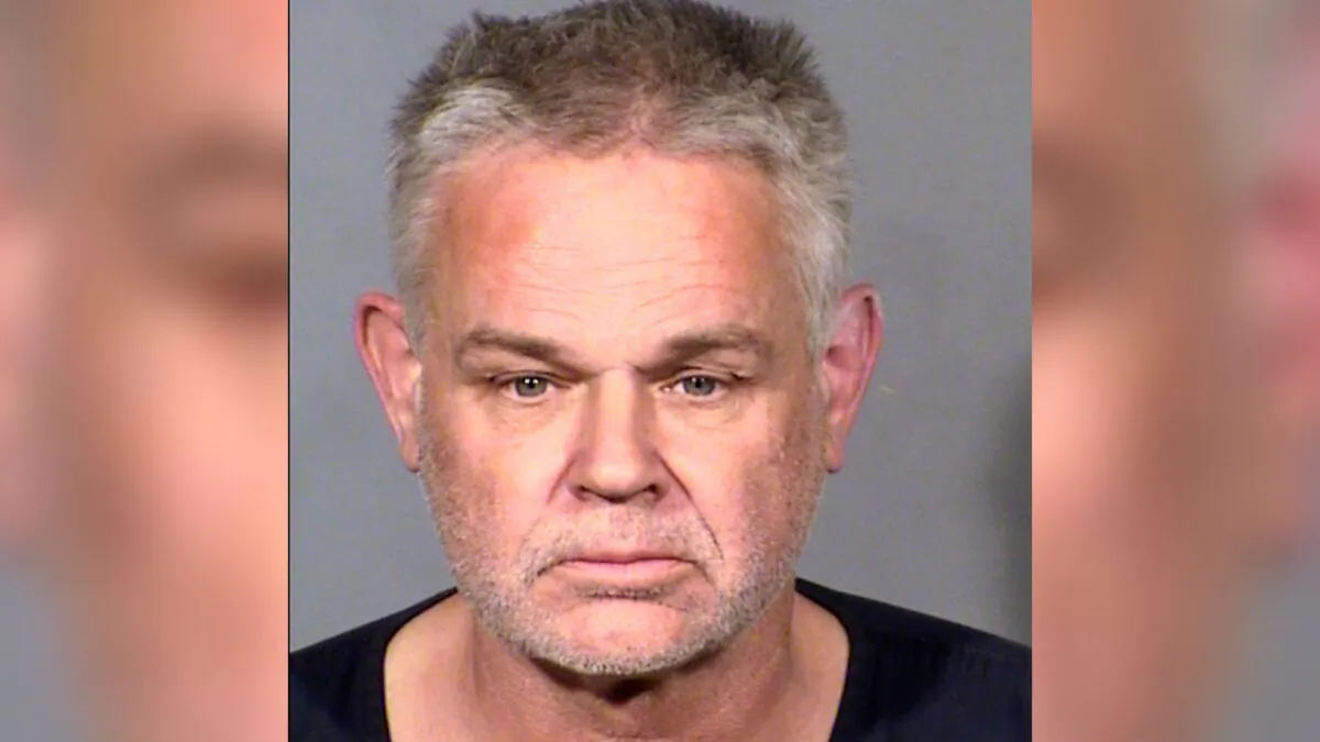 This Clark County Detention Center photo shows Eric Holland, 57, following his arrest in Las Vegas, on Dec. 23, 2021. (Las Vegas Metropolitan Police Department via AP)