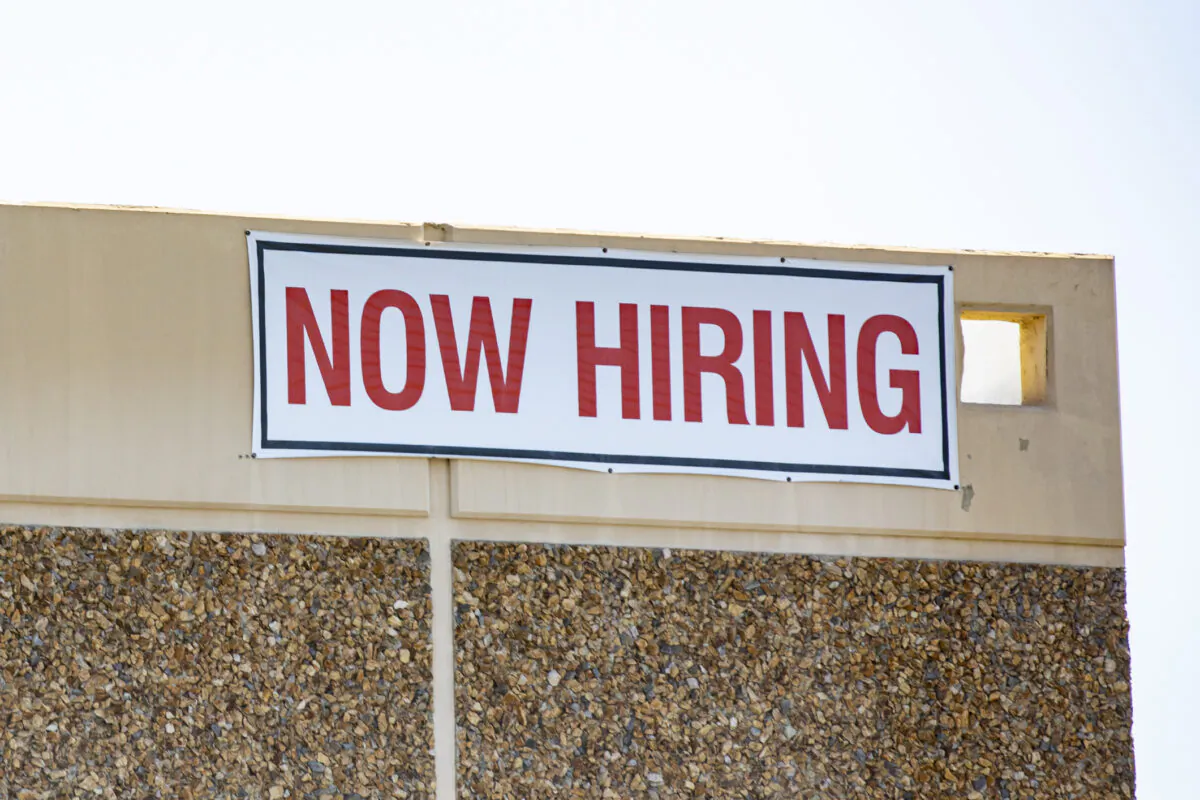 Businesses hiring in Anaheim, Calif., on Aug. 26, 2021. (John Fredricks/The Epoch Times)