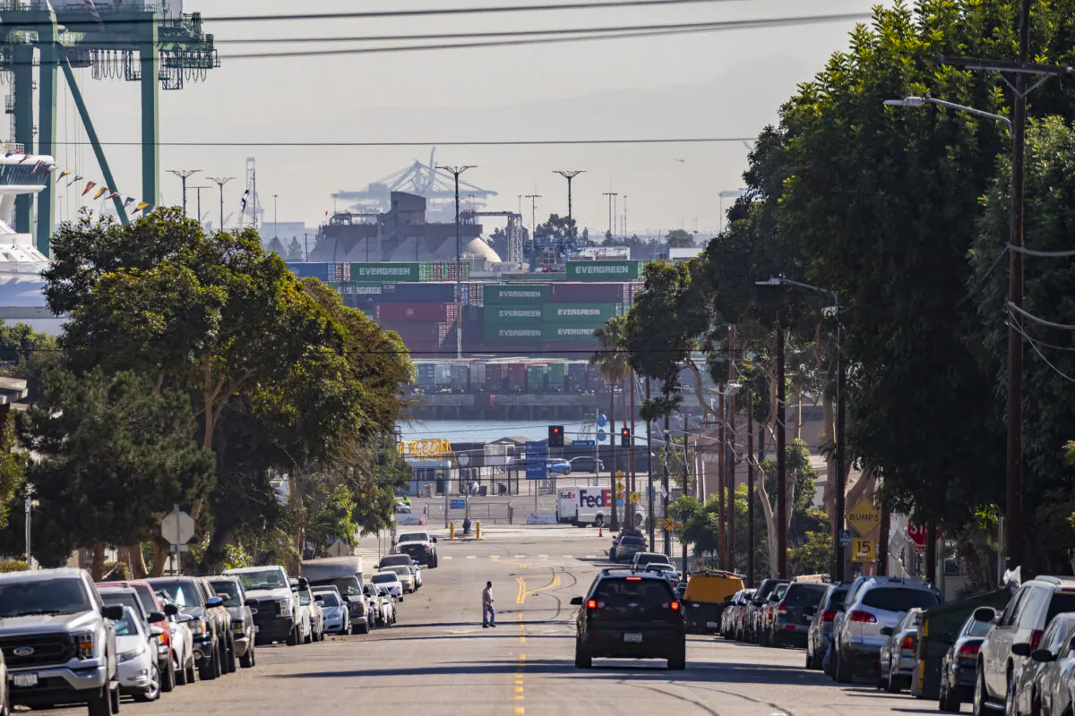 A view of The Port of Los Angeles from San Pedro, Calif., on Oct. 14, 2021. (John Fredricks/The Epoch Times)