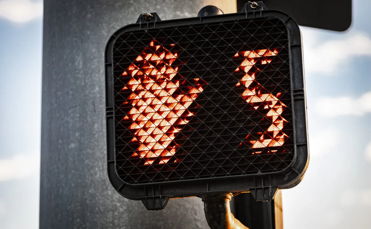 A crosswalk in Huntington Beach, Calif., on Nov. 12, 2020. (John Fredricks/The Epoch Times)