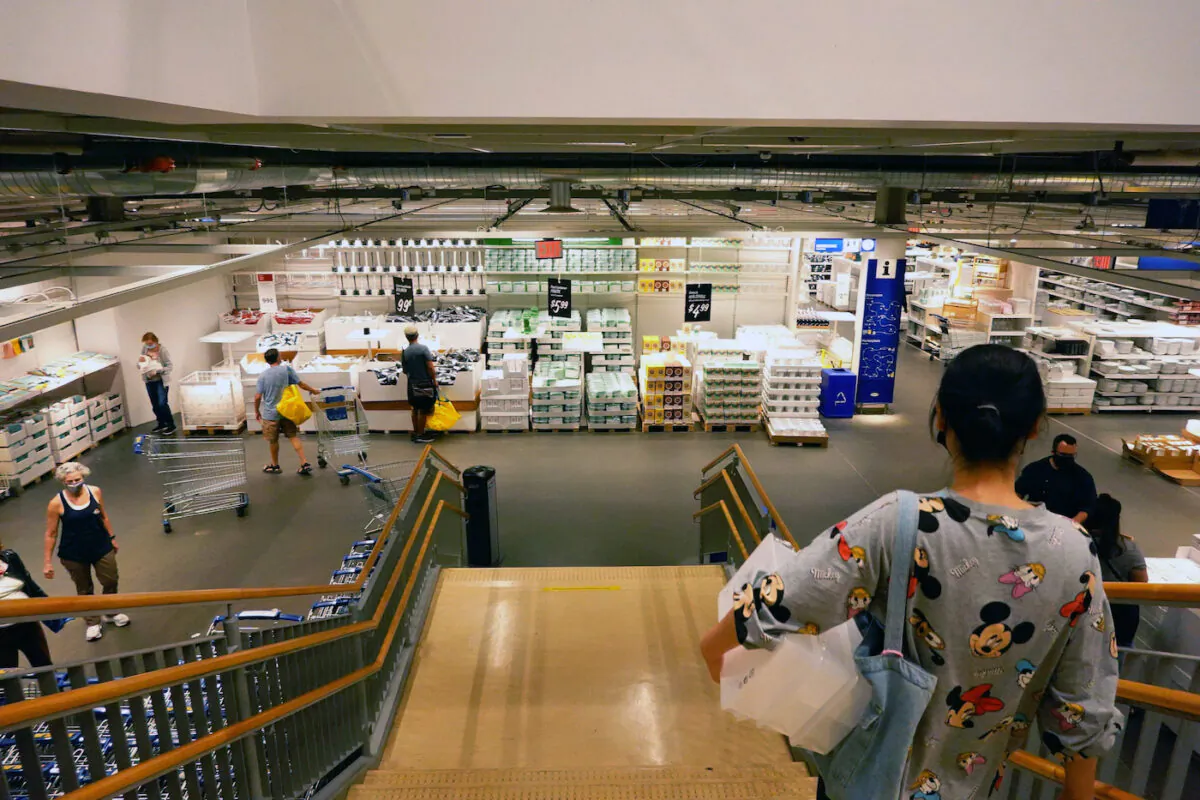 People shop at an IKEA store in the Red Hook neighborhood of Brooklyn borough in New York City on Oct. 15, 2021. (Michael M. Santiago/Getty Images)