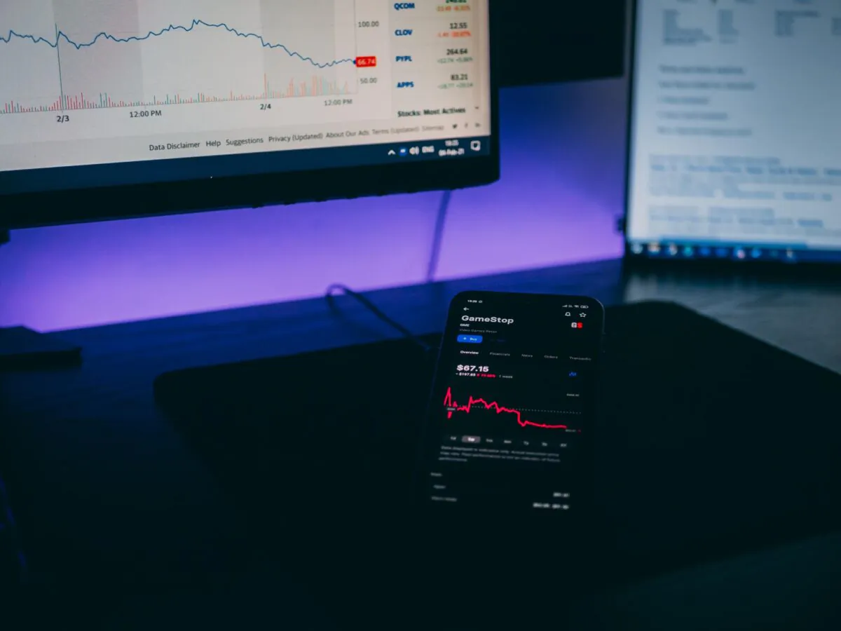 A stock photo of GameStop data, displayed on a mobile device. (Dimitris Chapsoulas/Unsplash)