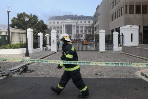 fire broke out in the Parliament - South Africa