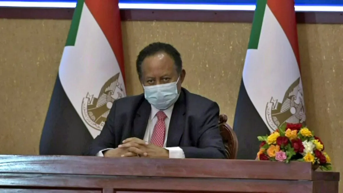 Sudan's Prime Minister Abdalla Hamdok on Nov. 21, 2021, in a still from video. (AFPTV/AFP via Getty Images)