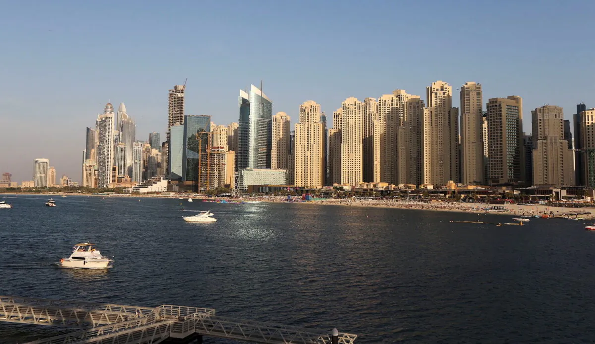 A general view of JBR from the Bluewaters Island in Dubai, United Arab Emirates, on Dec. 8, 2021. (Satish Kumar/Reuters)