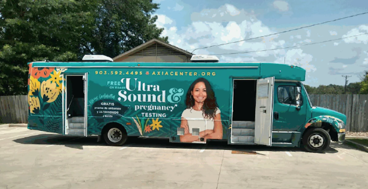 Axia's Mobile Pregnancy Resource Truck takes the non-profit's services to Texas cities where pregnant women may not have access to an ultrasound machine. (Courtesy photo/Axia )