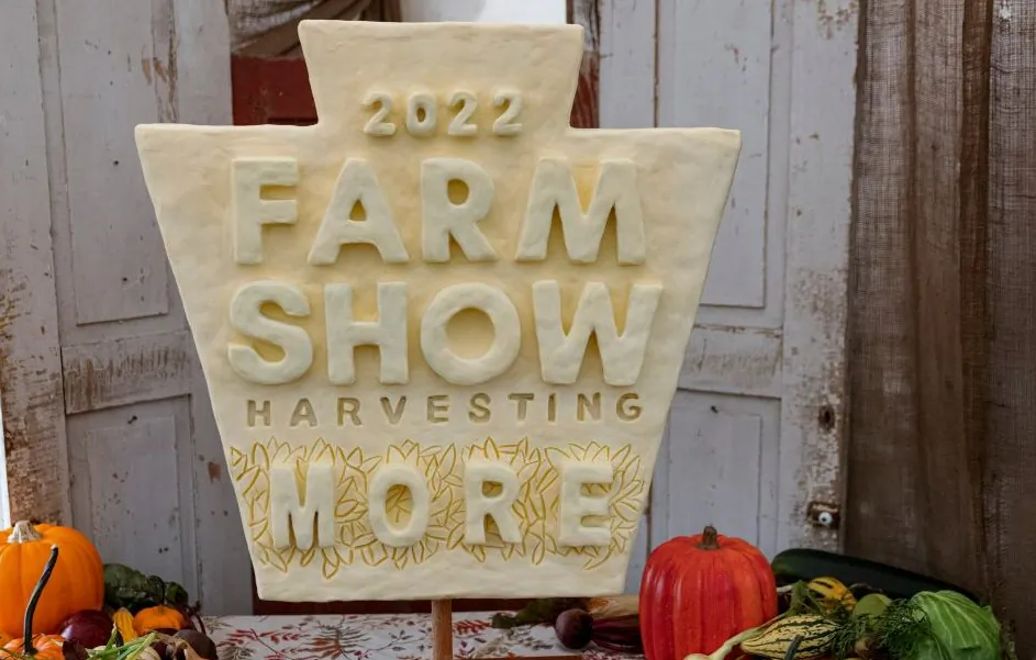 Pennsylvania Farm Show theme carved out of butter. (Commonwealth Media Service) 