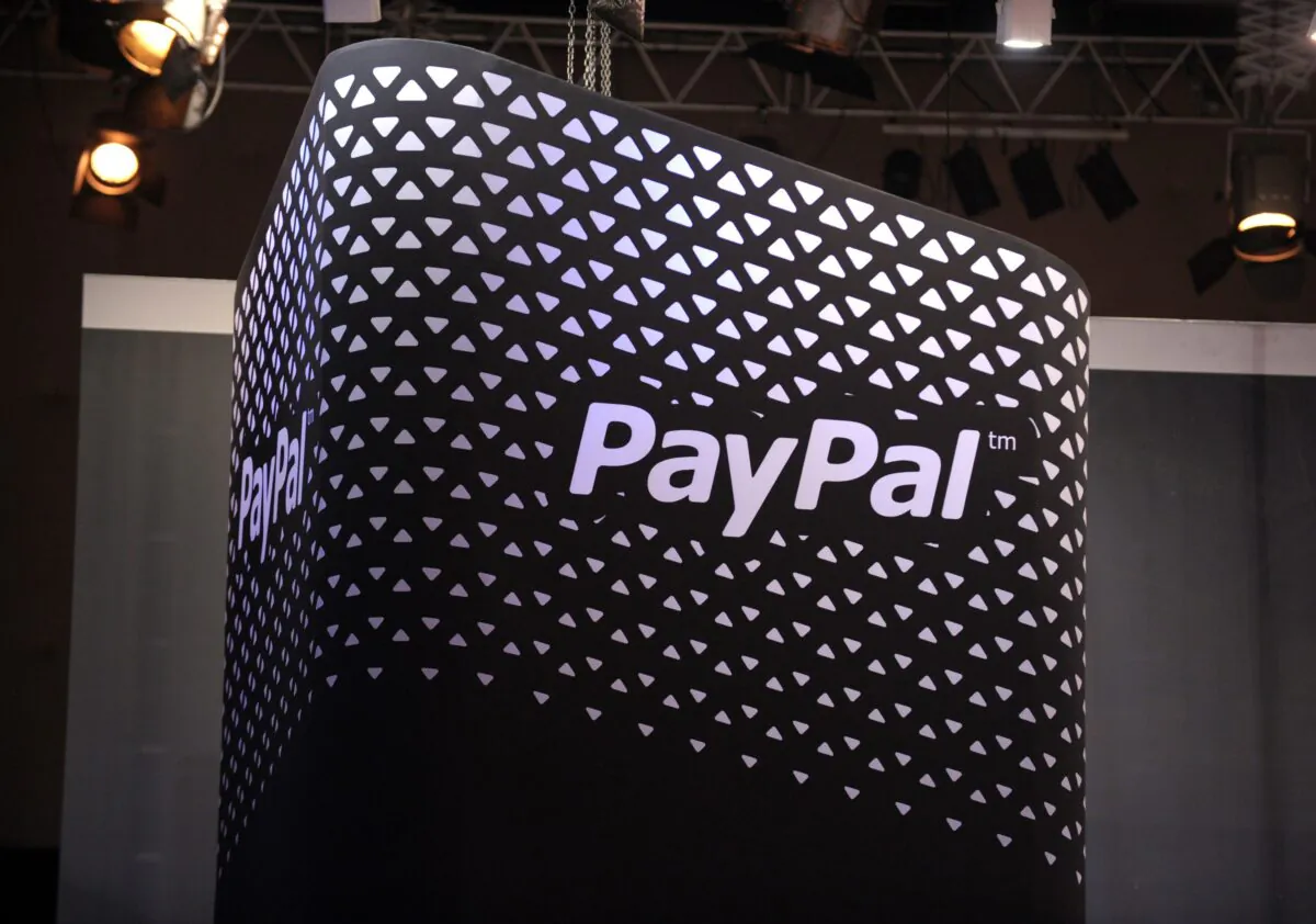 The PayPal logo is pictured, during LeWeb 2013 event in Saint-Denis near Paris, on Dec. 10, 2013. (Eric Piermont/AFP via Getty Images)