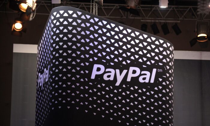 The PayPal logo is pictured, during LeWeb 2013 event in Saint-Denis near Paris, on Dec. 10, 2013. (Eric Piermont/AFP via Getty Images)