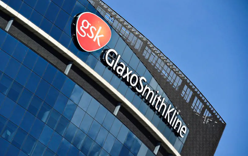 Signage for GlaxoSmithKline is seen on its offices in London on March 30, 2016. (Toby Melville/Reuters)