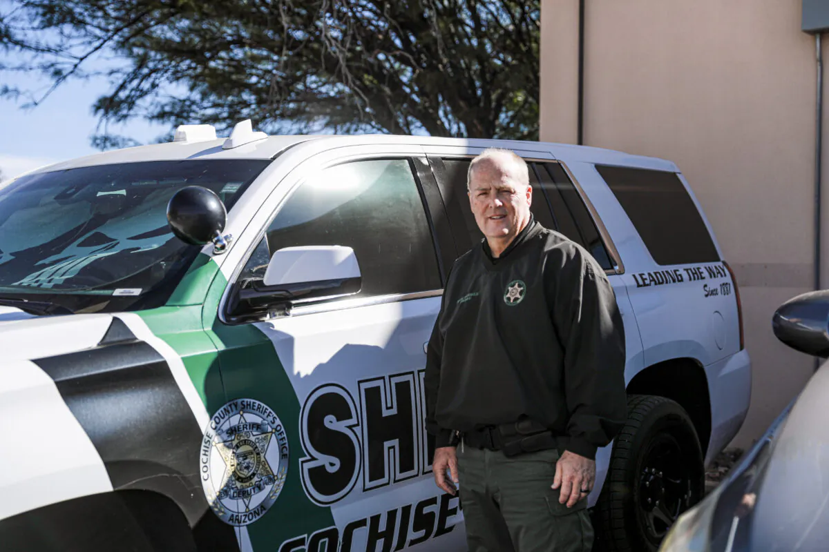 Cochise County Sheriff Mark Dannels in Bisbee, Ariz., on Dec. 7, 2021. (Charlotte Cuthbertson/The Epoch Times)