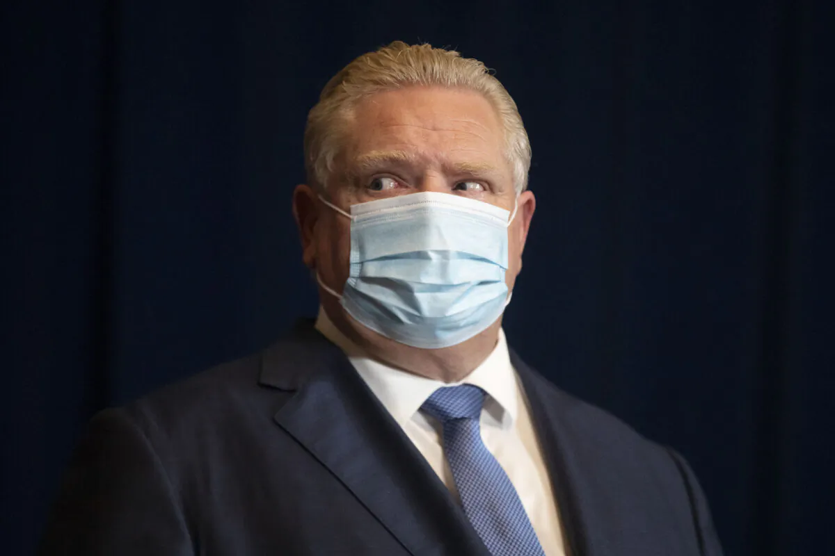 Ontario Premier Doug Ford attends a news conference in Toronto on Jan. 3, 2022. (Chris Young/The Canadian Press)