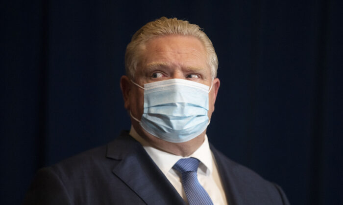 Ontario Premier Doug Ford attends a news conference in Toronto on Jan. 3, 2022. (Chris Young/The Canadian Press)