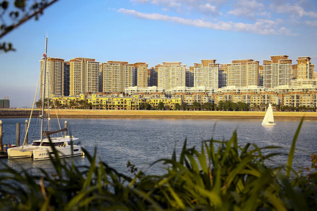 A section of the Evergrande mega-project complexes is seen on Haihua Islands in Danzhou in south China's Hainan province on Nov. 19, 2019. (Chinatopix Via AP)