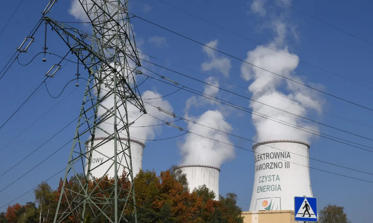A stock photo showing smoke rising over a power plant, in Jaworzno, Poland's southern mining region of Silesia, on Oct. 12, 2018. (Janek Skarzynski/AFP via Getty Images) 
