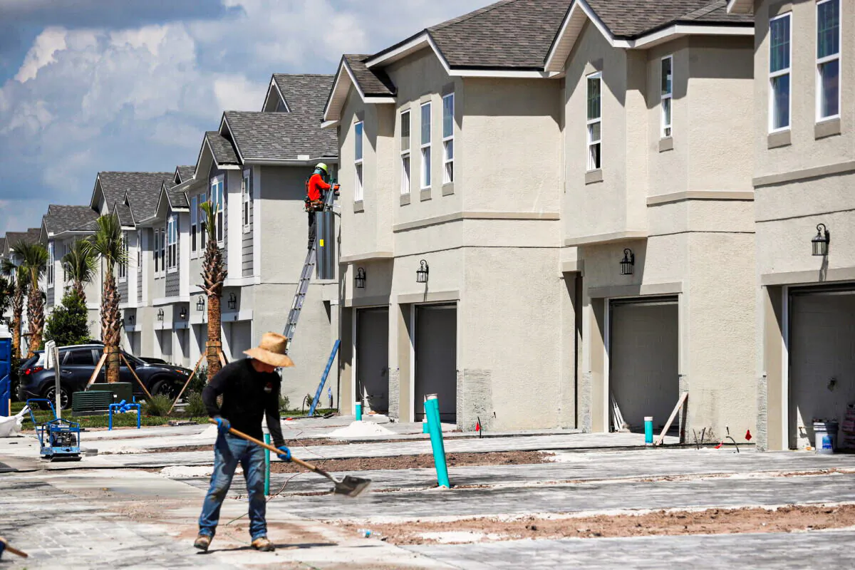 Homes under construction in Tampa, Fla., on May 5, 2021. (Octavio Jones/Reuters)