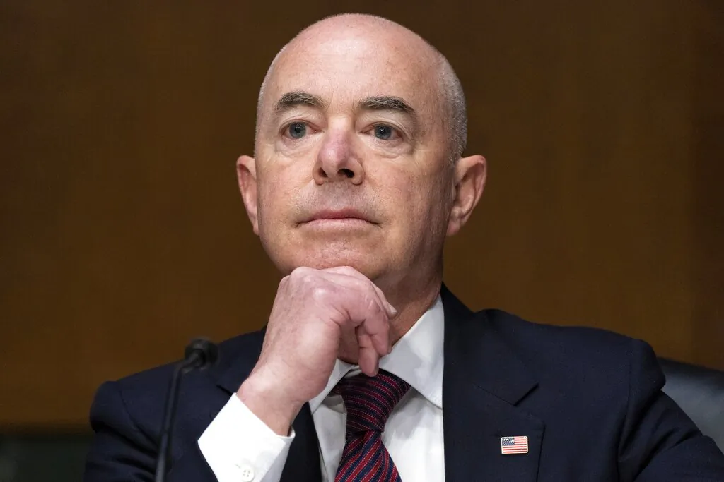 Secretary of Homeland Security Alejandro Mayorkas listens during a Senate Judiciary Committee hearing on Capitol Hill in Washington on Nov. 16, 2021. (AP Photo/Jacquelyn Martin, File)