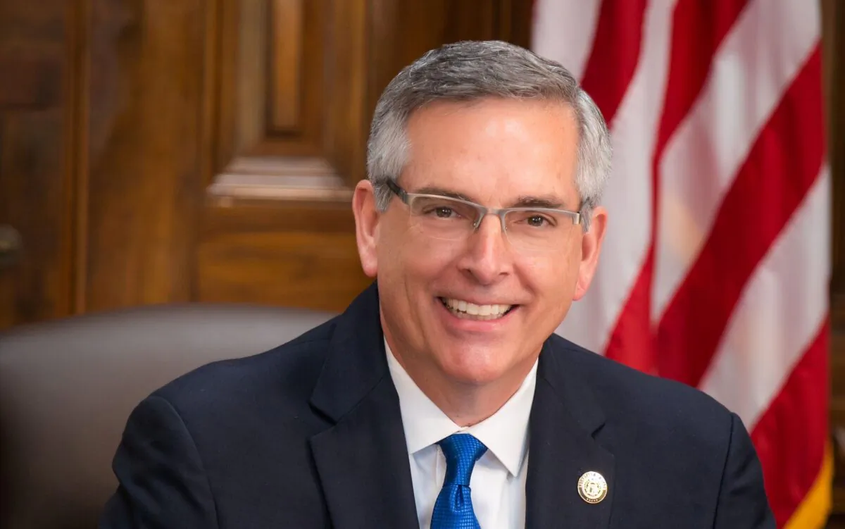 Georgia Secretary of State Brad Raffensperger appeared headed for reelection Tuesday night. Here is the Republican, in his official state portrait.
