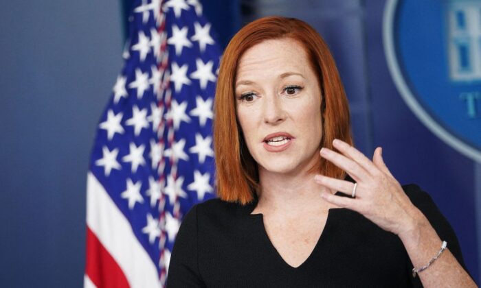 White House press secretary Jen Psaki speaks during the daily briefing in the Brady Briefing Room of the White House on Jan. 4, 2022. (Mandel Ngan/AFP via Getty Images)