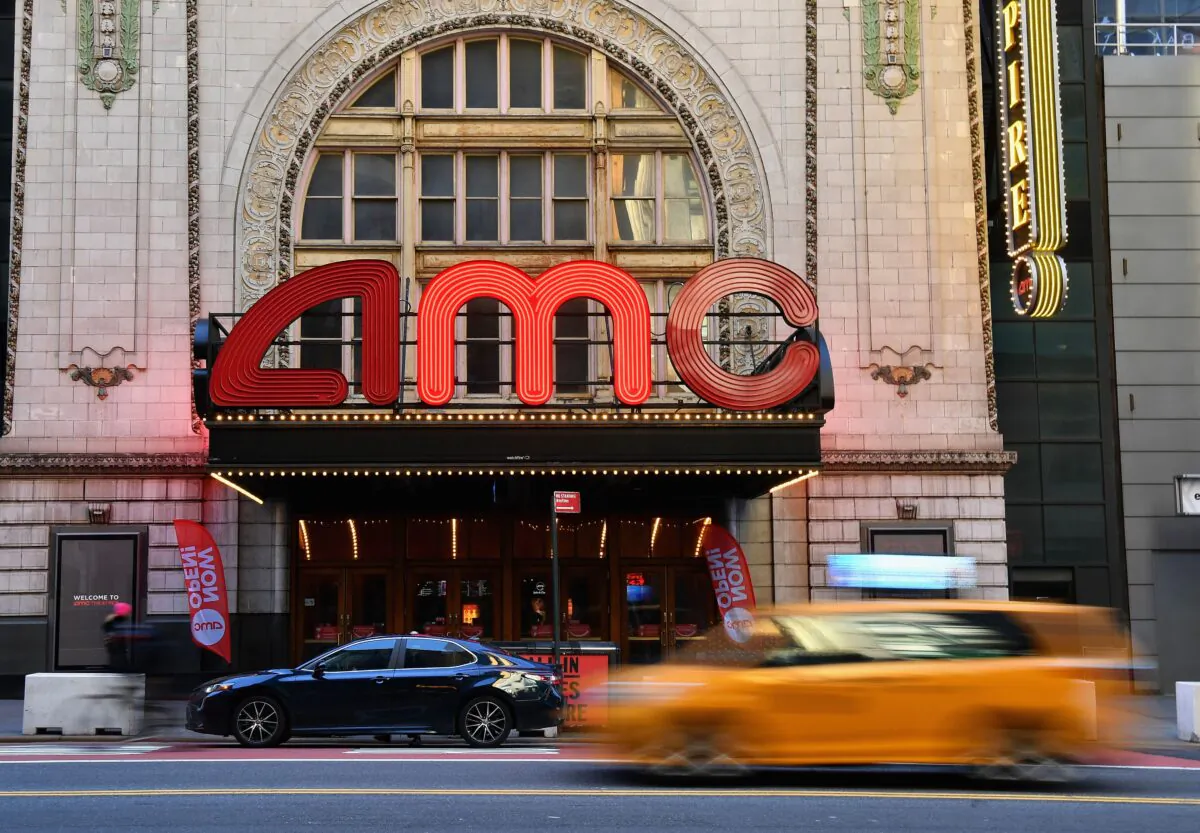 The AMC Empire 25, in Times Square, New York on Mar. 5, 2021. (Angela Weiss/AFP via Getty Images)