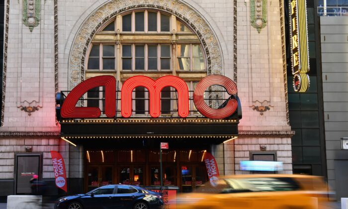 The AMC Empire 25 off Times Square is seen on this file picture, on March 5, 2021. (Angela Weiss/AFP via Getty Images)