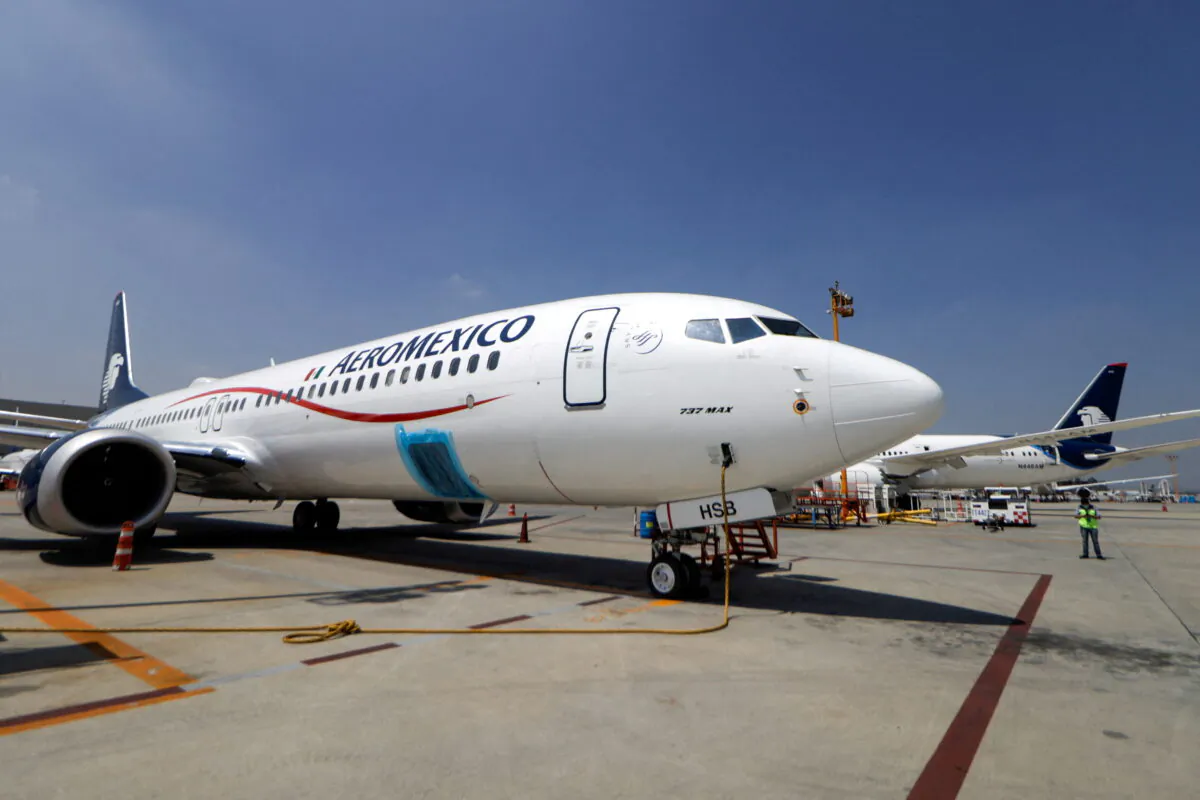 An Aeromexico Boeing 737 MAX 9 is pictured at the Benito Juarez International airport, in Mexico City, Mexico, on July 14, 2021. (Luis Cortes/Reuters)
