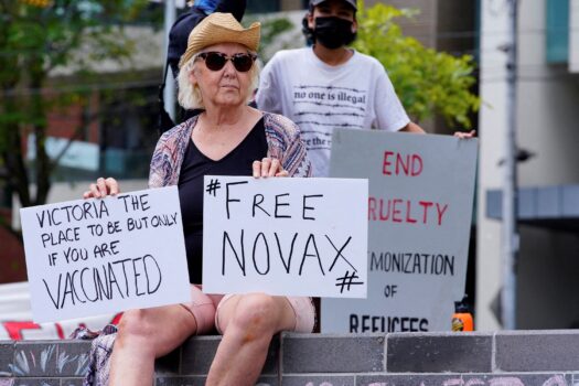 Novak Djokovic protestor
