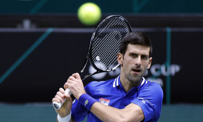 Serbia's Novak Djokovic plays during a match in Austria in a file photograph. (Leonhard Foeger/Reuters)