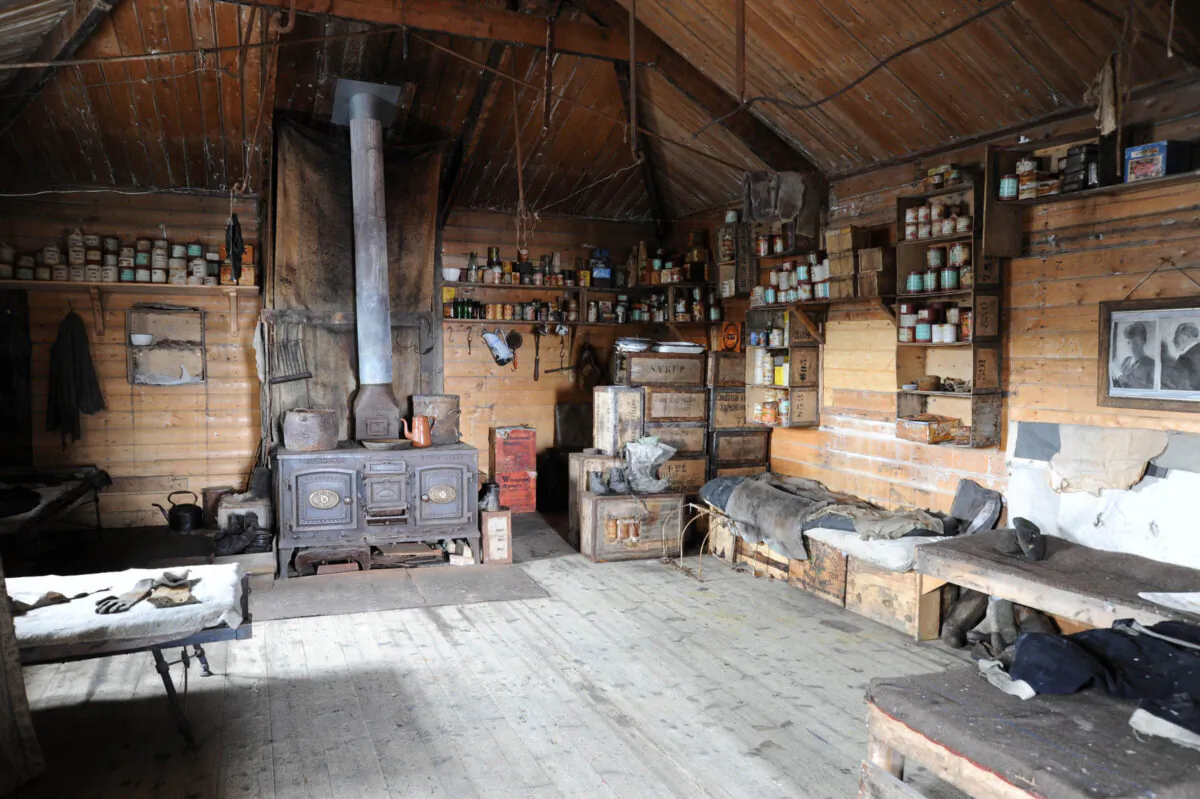 A general view of the wooden hut built by Earnest Shackleton in 1907, visited by Prince Albert Of Monaco, now kept by Dr David G Ainley in Cape Royds on January 15, 2009 in Antartica.  (Monaco Palace via Getty Images)