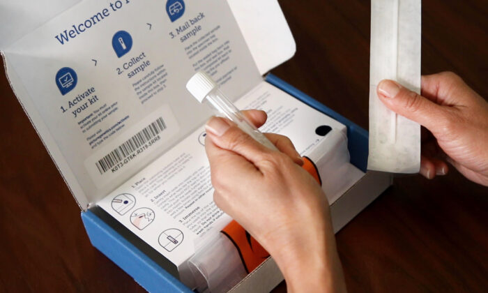 An at-home COVID-19 nasal swab testing kit provided by the Los Angeles County Home Test Collection program, which provides test kits to county residents for free via mail, is seen in this file photo. The program was temporarily paused on Jan. 5, 2022. (Courtesy of County of Los Angeles)