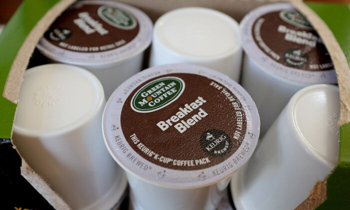 Keurig Green Mountain Inc. K-Cup coffee packs are seen on March 5, 2015 in Miami, Florida. (Getty Images/Joe Raedle)