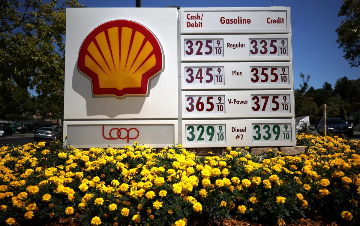 The Shell logo is displayed in front of a Shell gas station in San Rafael, Calif., on July 30, 2020. (Justin Sullivan/Getty Images)