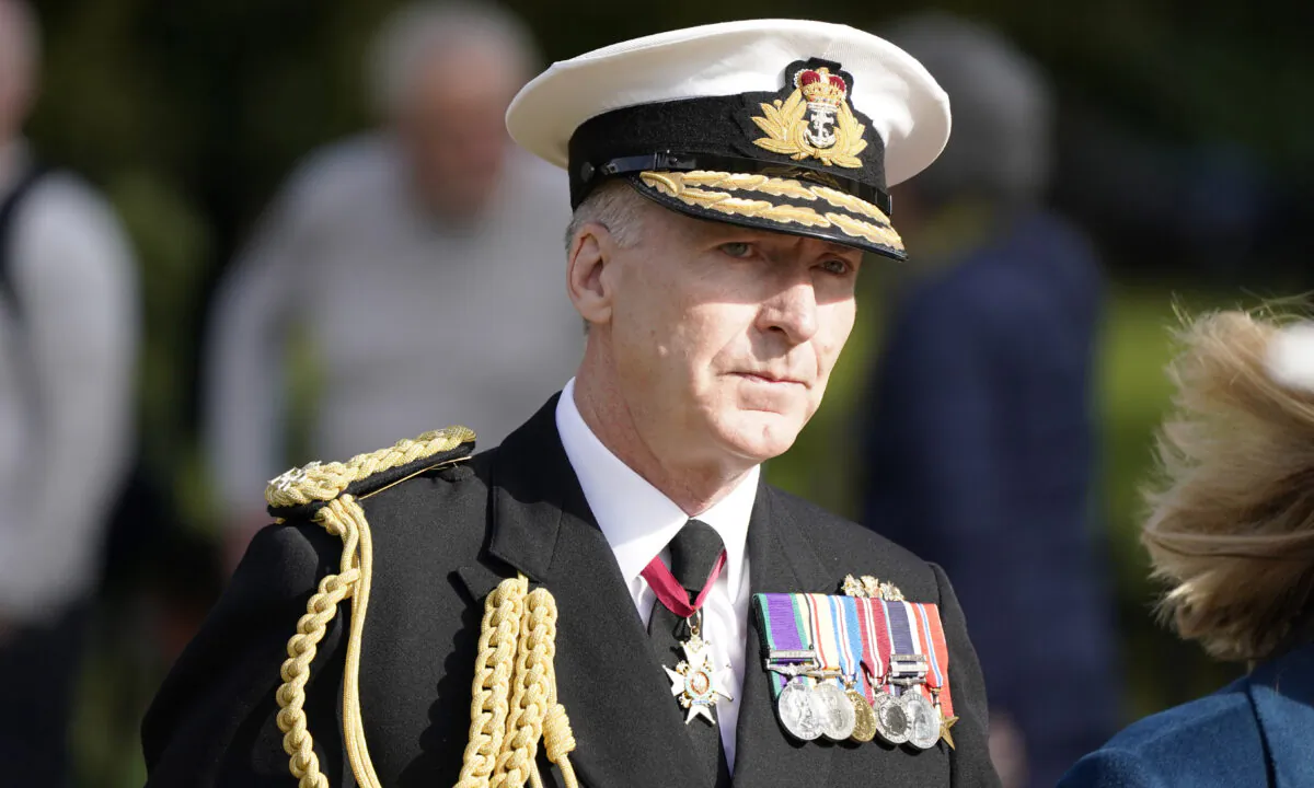 Admiral Sir Tony Radakin on Oct. 13, 2021. (Andrew Matthews/PA)
