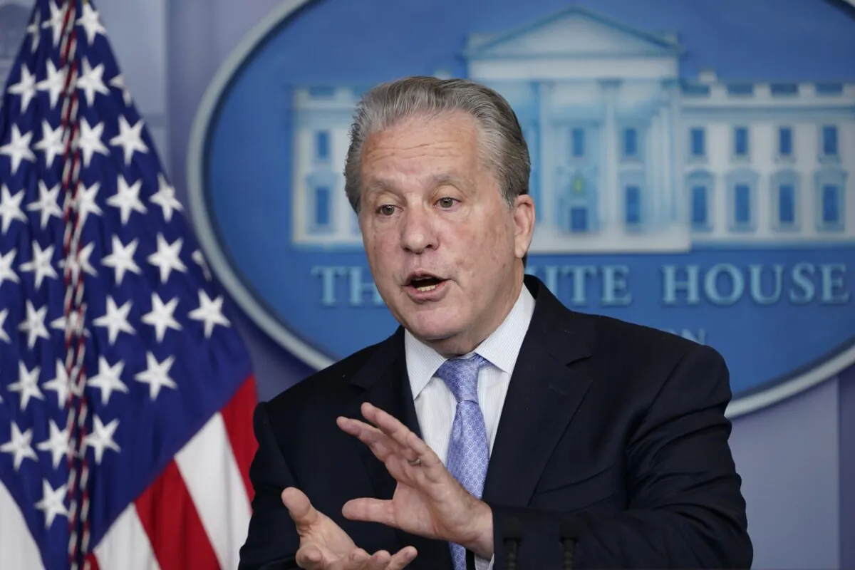 Gene Sperling, who leads the oversight for distributing funds from President Joe Biden's $1.9 trillion coronavirus rescue package, speaks during the daily briefing at the White House in Washington, on Aug. 2, 2021. (Susan Walsh/AP Photo)