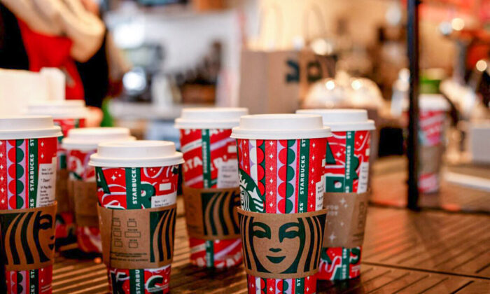 Mobile orders await pick up at a Starbucks, in Hamburg, a suburb of Buffalo, N.Y., on Dec. 8, 2021. (Lindsay DeDario/Reuters)
