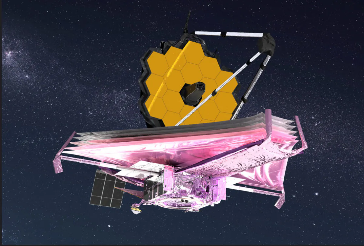 This artist’s conception of the James Webb Space Telescope in space shows all its major elements fully deployed. (Adriana Manrique Gutierrez/NASA GSFC/CIL)