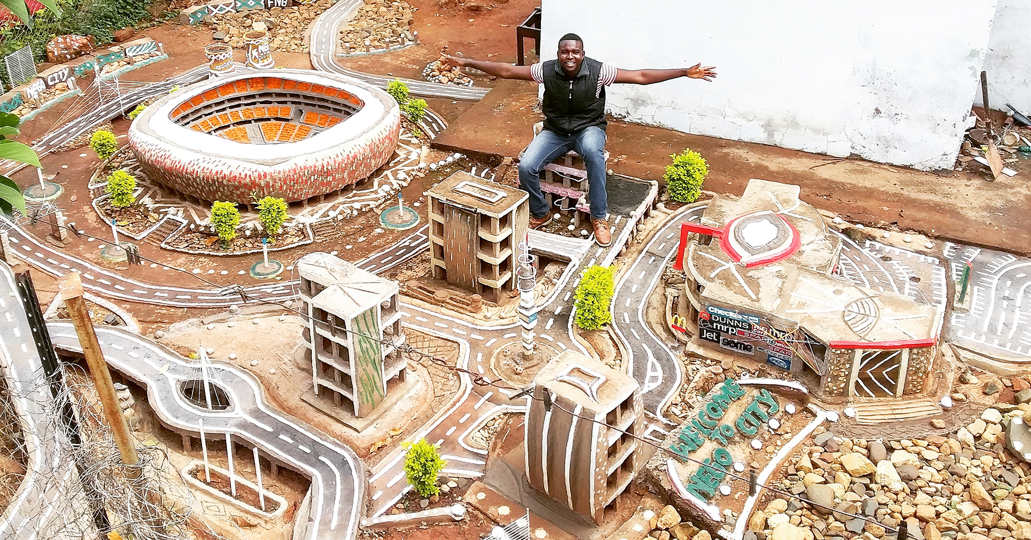 Man Builds 'Mini Johannesburg' in Parents' Backyard Over 12 Years Using Recycled Materials - Vimarsana News