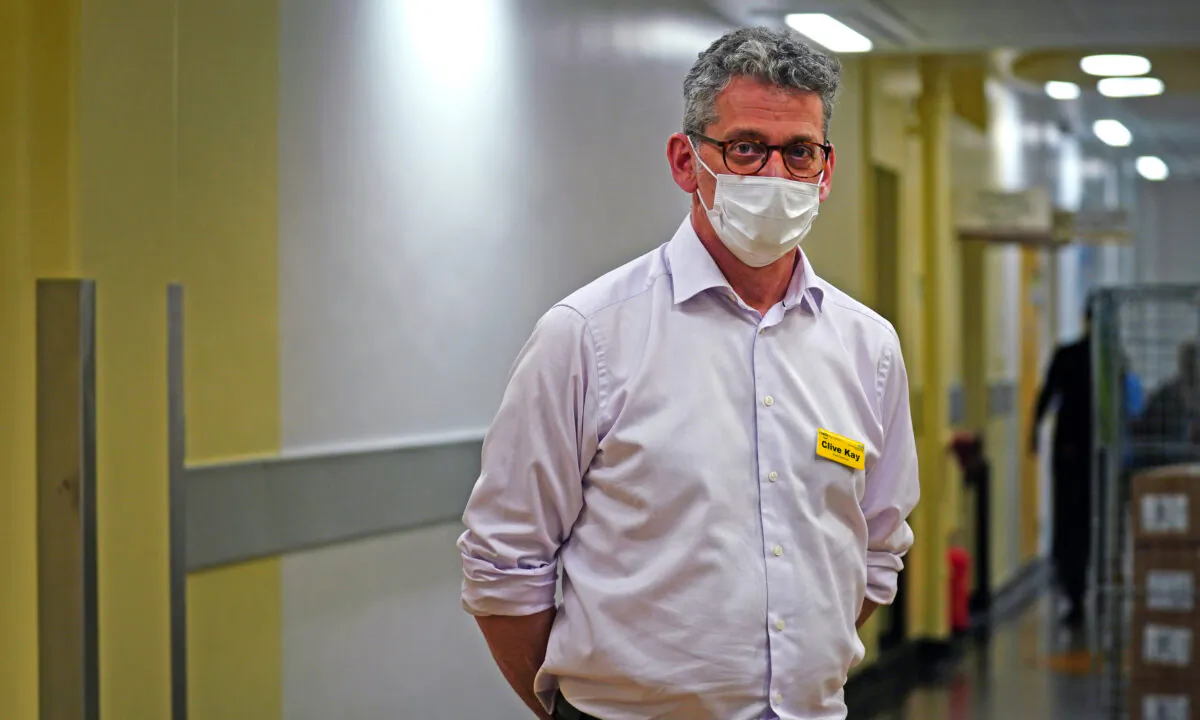 Professor Clive Kay, chief executive of King's College Hospital NHS Foundation Trust, at King's College Hospital, in southeast London, on Dec. 21, 2021. (Victoria Jones/PA)