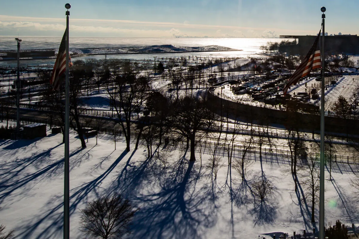 A view from Soldier Field looking toward Lake Michigan in Chicago, Illinois, on Dec. 18, 2016. (Kena Krutsinger/Getty Images)