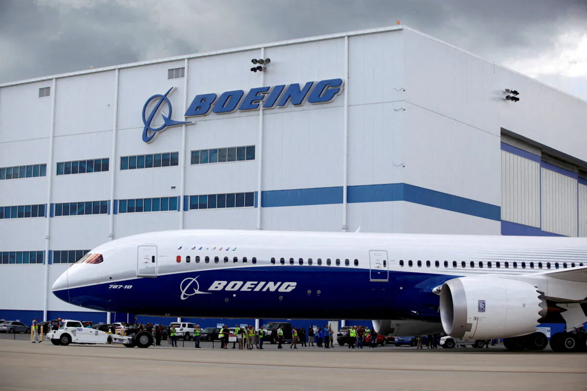 A Boeing 787-10 Dreamliner taxis past the Final Assembly Building at Boeing South Carolina in North Charleston, S.C., on March 31, 2017. (Randall Hill/Reuters)