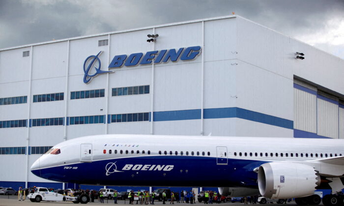 A Boeing 787-10 Dreamliner taxis past the Final Assembly Building at Boeing South Carolina in North Charleston, S.C., on March 31, 2017. (Randall Hill/Reuters)