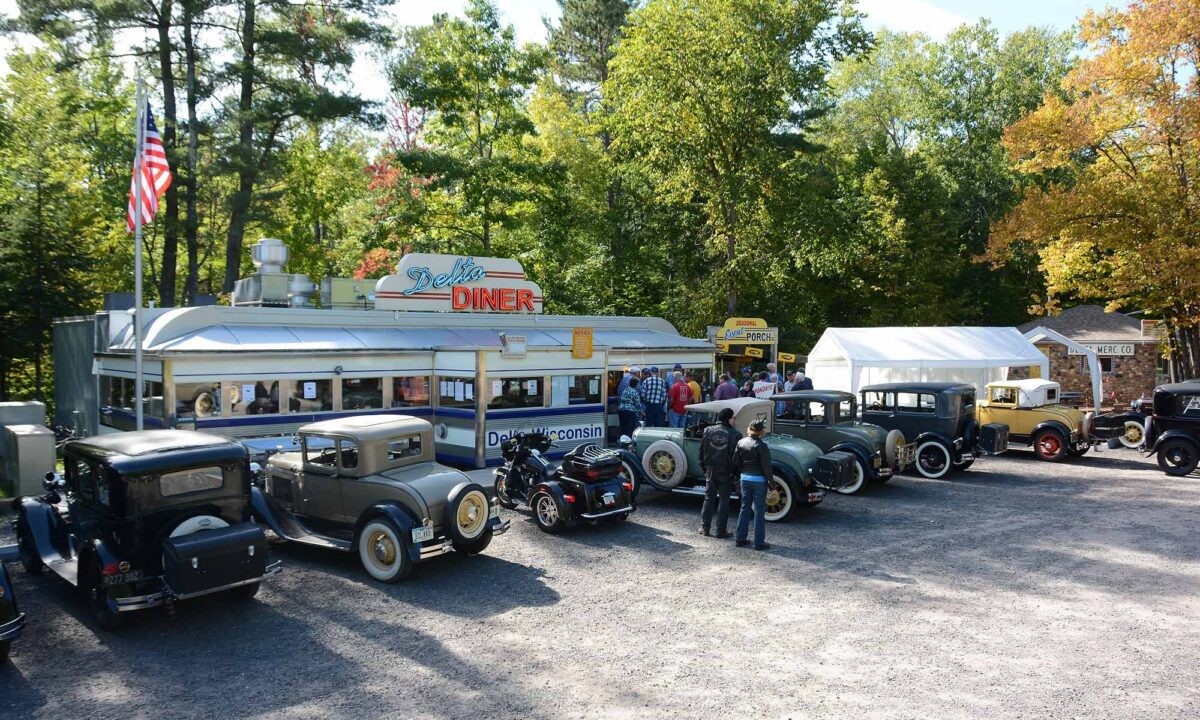 Stop for the photo, stay for the food. In the summer, road touring groups often add Delta Diner to their itinerary, bringing long rows of Harleys or classic cars to the lot. (Courtesy of Delta Diner)