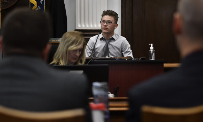 Witness Dominick Black testifies during the trial of Kyle Rittenhouse at the Kenosha County Courthouse in Kenosha, Wis., on Nov. 2, 2021. (Sean Krajacic/Pool/Getty Images)