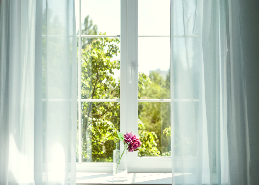 Window,With,Curtains,And,Flowers