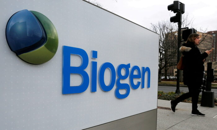 A motion   marks a Biogen installation  successful  Cambridge, Mass., connected  Jan. 26, 2017.  (Brian Snyder/Reuters)