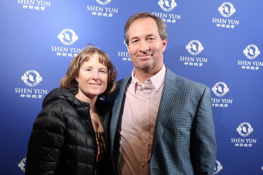 Chris and Sheri Wilson at the Shen Yun Performing Arts performance at Von Braun Center Concert Hall in Huntsville, Ala., on Jan. 11, 2022. (Qian Zhang/The Epoch Times)